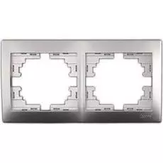 Рамка Lezard 701-1000-147 Мира горизонт. метал. сер.