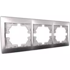 Рамка Lezard 701-1000-148 Мира горизонт. метал. сер.