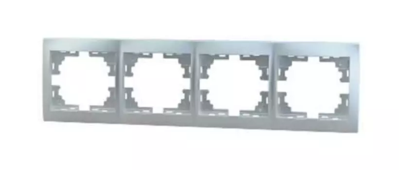 Рамка Lezard 701-1000-149 Mira 4-м горизонт. сер. метал.