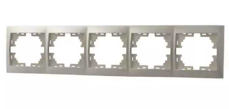 Рамка Lezard 701-3000-150 Mira 5-м горизонт. без вставки жемчуж./бел. перламутр.