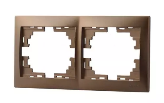 Рамка Lezard 701-3100-147 Mira 2-м горизонт. свет. корич.