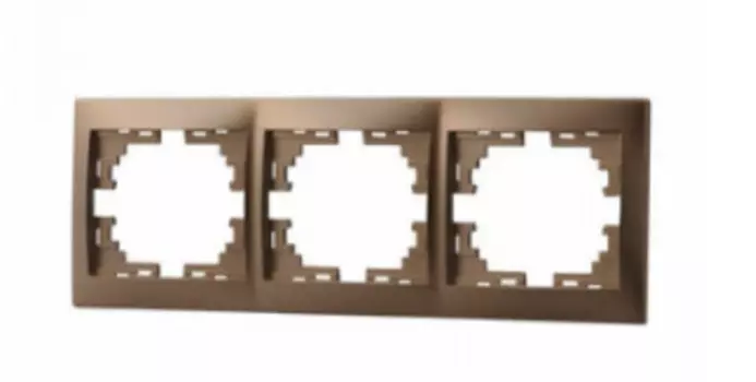 Рамка Lezard 701-3100-148 Mira 3-м горизонт. свет. корич.