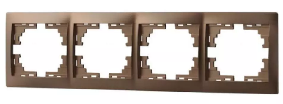 Рамка Lezard 701-3100-149 Mira 4-м горизонт. свет. корич.