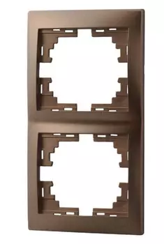 Рамка Lezard 701-3100-152 Mira 2-м вертикал. свет. корич.