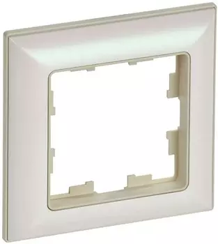 Рамка одинарная IEK BR-M12-12-1-K10 BRITE РУ-1-Бр Бежевый/Жемчужный