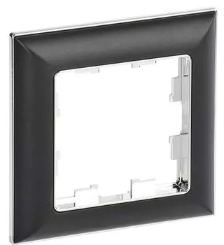 Рамка одинарная IEK BR-M12-12-2-K23 BRITE РУ-1-Бр Хром/Черный