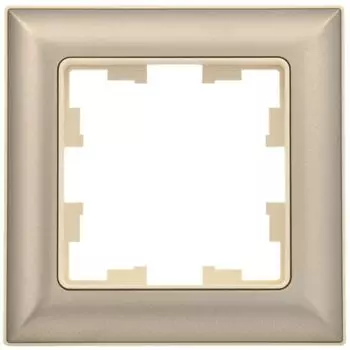 Рамка одинарная IEK BR-M12-12-3-K10 BRITE РУ-1-Бр Бежевый/Шампань