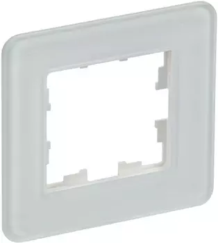 Рамка одинарная IEK BR-M12-G-41-K01 BRITE РУ-1-2-Бр Стекло Белый RE