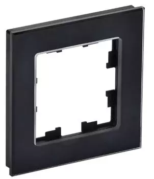 Рамка одинарная IEK BR-M12-G-K02 BRITE РУ-1-2-БрЧ Стекло Черный