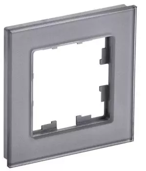 Рамка одинарная IEK BR-M12-G-K03 BRITE РУ-1-2-БрСе Стекло Серый