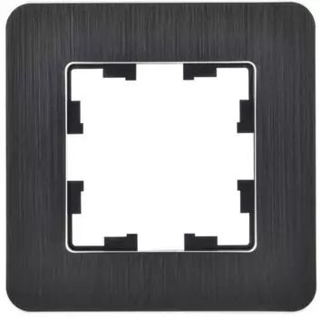 Рамка одинарная IEK BR-M12-M-21-K02 BRITE РУ-1-1-Бр Металл Черный RE AL