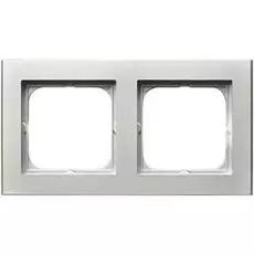 Рамка Ospel R-2R/38 двойная, серебро матовое
