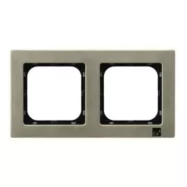 Рамка Ospel R-2RM/44 двойная, серебро