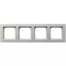 Рамка Ospel R-4R/38 четверная, серебро матовое