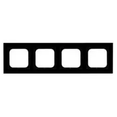 Рамка Ospel R-4RG/32 четверная, черное стекло,