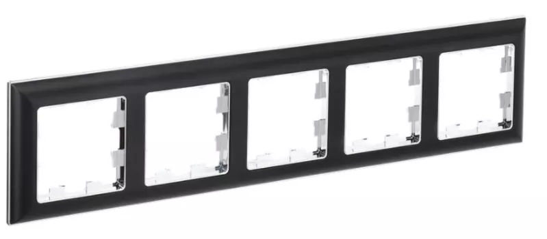 Рамка пятерная IEK BR-M52-12-2-K23 BRITE РУ-5-Бр Хром/Черный