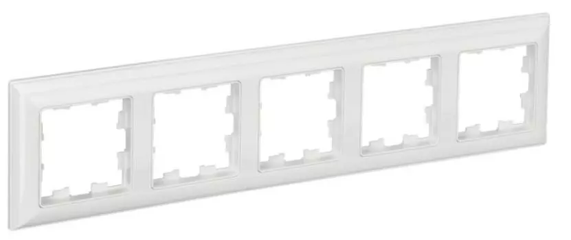 Рамка пятерная IEK BR-M52-12-K01 BRITE РУ-5-Бр Белый/Белый