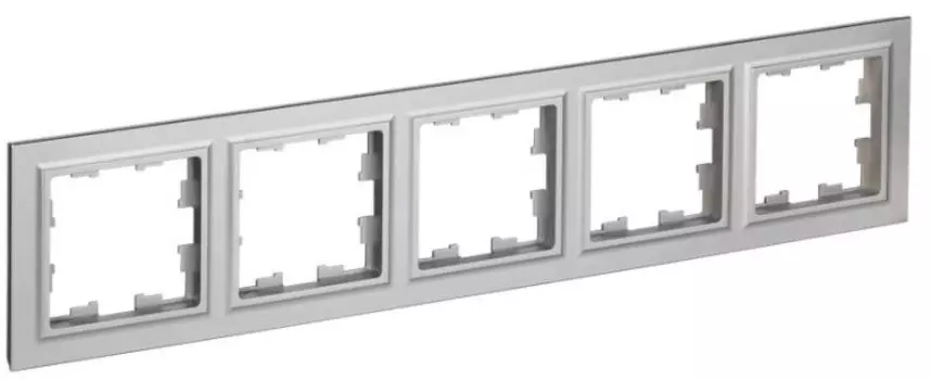 Рамка пятерная IEK BR-M52-12-K47 BRITE РУ-5-Бр Алюминевый/Алюминевый