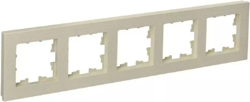 Рамка пятерная IEK BR-M52-51-K10 BRITE РУ-5-Бр Бежевый рифленый