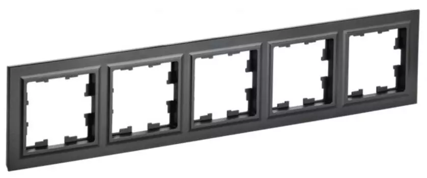 Рамка пятерная IEK BR-M52-K02 BRITE РУ-5-БрЧ Черный
