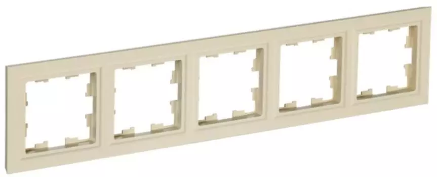 Рамка пятерная IEK BR-M52-K10 BRITE РУ-5-БрКр Бежевый