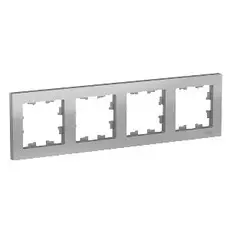 Рамка Schneider Electric ATN000304 AtlasDesign, 4-постовая, универсальная, алюминий