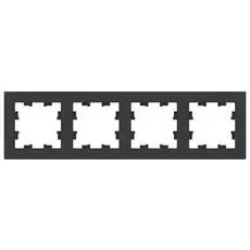 Рамка Schneider Electric ATN001004 AtlasDesign, 4-постовая, универсальная, карбон