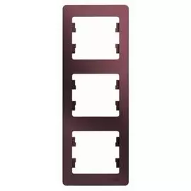 Рамка Systeme Electric GSL001107 Glossa Баклажановая 3-ая, вертикальная
