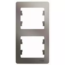 Рамка Schneider Electric GSL001206 Glossa 2-ая, вертикальная платина