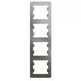 Рамка Systeme Electric GSL001208 Glossa 4-ая, вертикальная платина