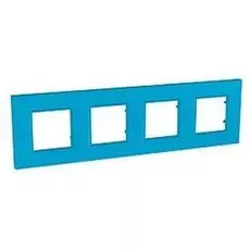 Рамка Schneider Electric MGU4.708.26 Unica Quadro 4 поста, IP20 (голубика)