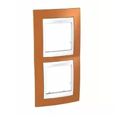 Рамка Schneider Electric MGU6.004V.869 Unica оранжевый/ белый верт. 2-я