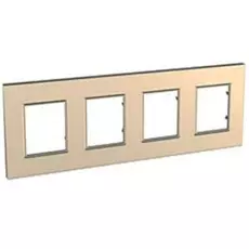 Рамка Schneider Electric MGU6.708.56 Unica Quadro 4 поста, IP20 (медь)