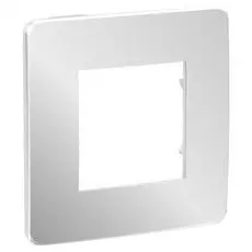 Рамка Schneider Electric NU280255 Unica Studio, хром/белая, 1-ная