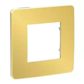 Рамка Schneider Electric NU280260 1-ная золото/бежевая