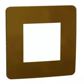 Рамка Schneider Electric NU280262 1-ная золото/антрацит