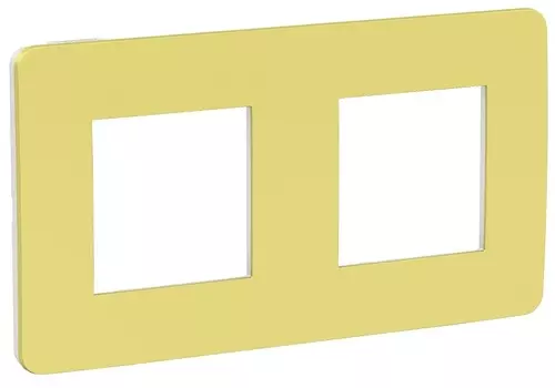 Рамка Schneider Electric NU280412 Unica Studio, зеленое яблоко/бежевая, 2-ная