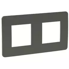 Рамка Schneider Electric NU280421 Unica Studio, дымчато-серая/белая, 2-ная