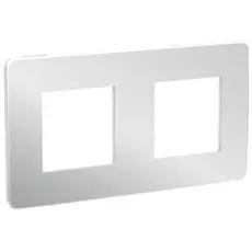 Рамка Schneider Electric NU280455 Unica Studio, хром/белая, 2-ная