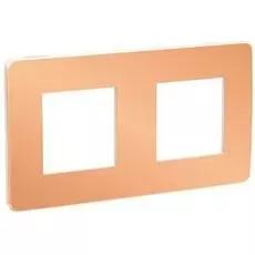 Рамка Schneider Electric NU280457 Unica Studio, медь/белая, 2-ная