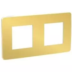 Рамка Schneider Electric NU280459 Unica Studio, золото/белая, 2-ная