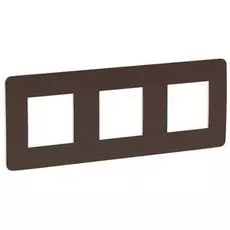 Рамка Schneider Electric NU280616 Unica Studio, шоколад/белая, 3-ная