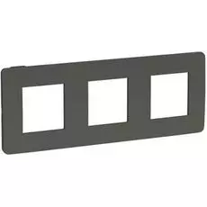 Рамка Schneider Electric NU280622 Unica Studio, дымчато-серая/антрацит, 3-ная