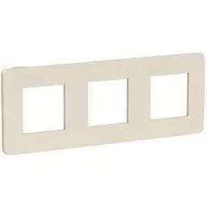 Рамка Schneider Electric NU280644 Unica Studio, бежевая/бежевая, 3-ная