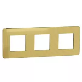 Рамка Schneider Electric NU280662 3-ная золото/антрацит