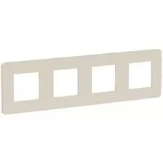 Рамка Schneider Electric NU280824 Unica Studio, шампань/белая, 4-ная