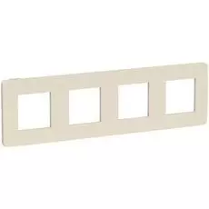 Рамка Schneider Electric NU280844 Unica Studio, бежевая/бежевая, 4-ная