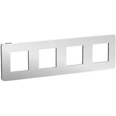 Рамка Schneider Electric NU280856 Unica Studio, хром/антрацит, 4-ная