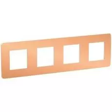 Рамка Schneider Electric NU280857 Unica Studio, медь/белая, 4-ная