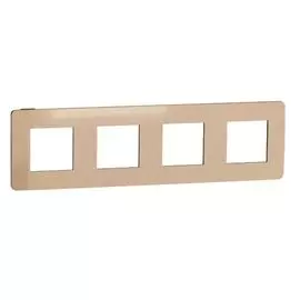 Рамка Schneider Electric NU280858 4-ная медь/антрацит